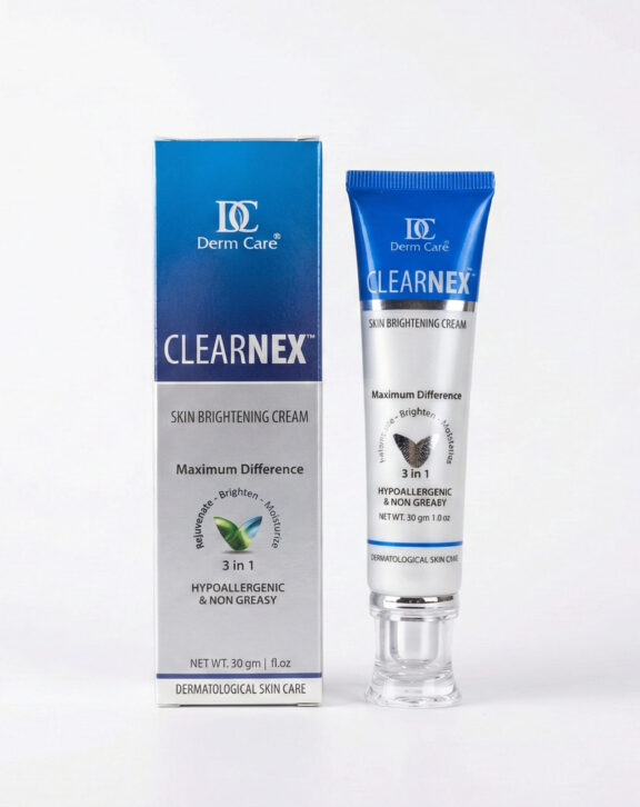 Skin Brightening Cream CLEARNEX is a skin brightening formula enriched with Vitamin Complex containing a combination of Zink Hydrolyzed Hyaluronate and other essential vitamines. ClearNex Skin is designed to reduce blemishes and dark pigmentation