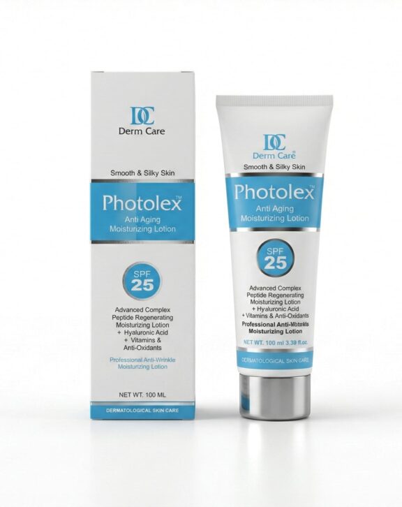 Anti Aging Moisturizing Lotion PHOTOLEX, a Non-Comedogenic Moisturizing Lotion - Rich with Hyaluronic Acid, Vitamins and Anti-Oxidants, loaded with hydration which soften, soothe, and condition even the flakiest skin. With a pearl-size drop application twice a day will help diminish fine lines, wrinkles and age spots.